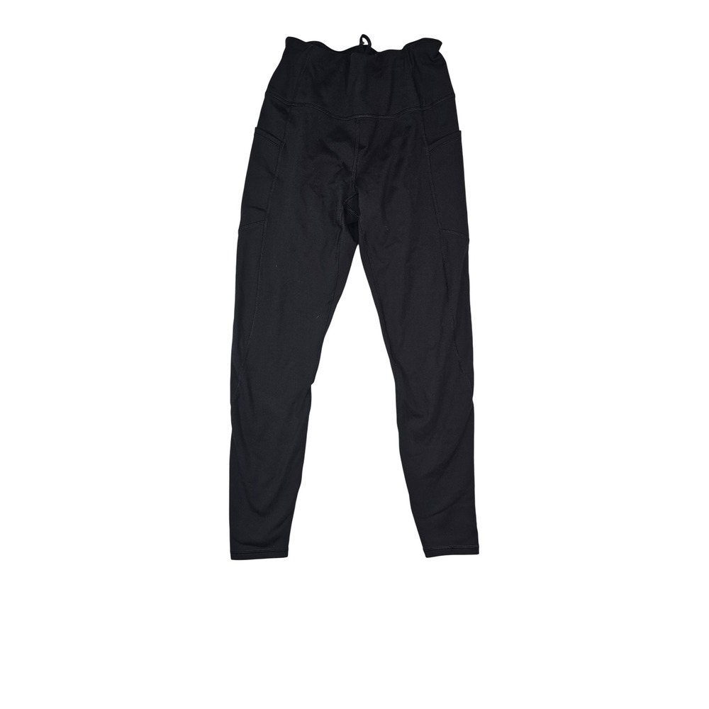 Members Mark Womens Extra-Warm Leggings Black High Rise Side Pockets Small